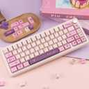 134 Keys Pink Purple Keycaps, PBT Custom Key caps Cherry Profile Japanese Keycaps Set Fit for 61/64/87/104/108 Cherry Gateron MX Switches Mechanical Keyboard