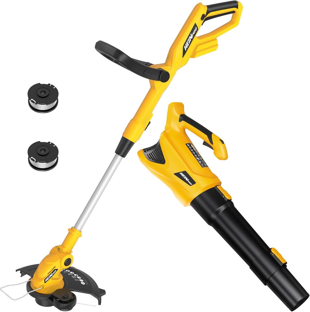 2-in-1 Cordless Leaf Blower and String Trimmer Combo Compatible with Dewalt 20V Battery, 500CFM/ 150MPH Electric Leaf Blower, 12-Inch Cordless Weed Wacker/ Weed Eater/ Grass Trimmer (Tool Only)