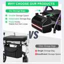 Walkers for Seniors, Rollator Walker with Seat, Walkers for Seniors with seat, 350 lb Capacity,with 8'' Big Wheels, Rolling Walker (Purple)