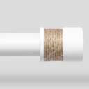 White Curtain Rods for Windows 30 to 56 Inch, 1" Boho Decorative Drapery Rod with Twine Wrapped End Cap Finials, Adjustable Vintage Rustic Farmhouse Window Treatment Rods, Easy Install