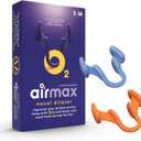 Air Max Nasal Dilators Trial Pack - Anti Snoring Devices - 76% More Airflow for Better Breathing & Against Nasal Congestion (1x Small & 1x Medium) - Reusable