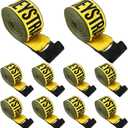 Yellow 4 Inch x 30 FT Heavy Duty Tie Down Straps - High Visibility Flatbed Trailer Straps with Flat Hooks, 6000 lbs Working Load / 18000 lbs Break Strength, 10-Pack for Truck & Cargo Securement