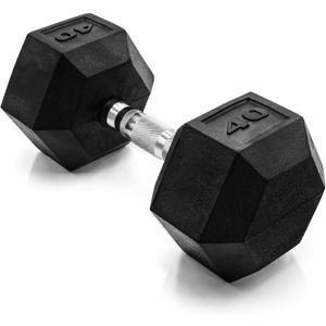 CAP Barbell Coated Hex Dumbbell Weight - Single | 10-120 lbs | Multiple Options 40 lbs 1 Pack