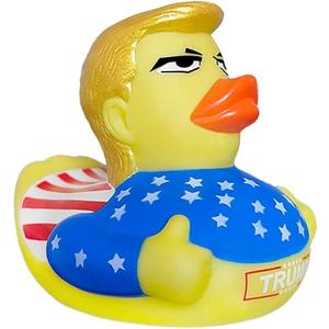 Nuwani Donald Trump Rubber Ducks for Jeep Dashboard - 4 inch Patriotic Self-Recovering Bath Toy, Funny Gag Gift for Baby Shower, Family Party & Kids Birthday, Pack of 8