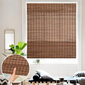 Cordless Bamboo Roman Shades, Roll Up Bamboo Window Shades for Interior Windows, Home and Garden, Light Filtering (36''W x 72''H)