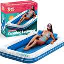 Premium Inflatable Tanning Pool Lounger | Large Inflatable Tanning Bed for Adults - 4 in 1 Multipurpose Suntan Tub | Pool Floats Adults, Inflatable Pool Float | Tanning Float - Sunbathing Pool Raft