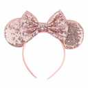JOYFISCO Mouse Ears Headbands Shiny Bow Mouse Ears Headband Glitter Party Princess Decoration Cosplay Costume for Women Halloween Birthday Party