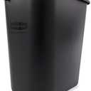  3 Pack B&M Rubbermaid 295600Bk Deskside Plastic Wastebasket, Rectangular, 7 Gal, Black.