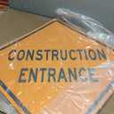 MorningRo 24 x 24 Inch Road Work Ahead Sign Aluminum Construction Site Signs for Hazard Area Engineer Grade Reflective Material Single Sided Entrance Sign Black and Orange