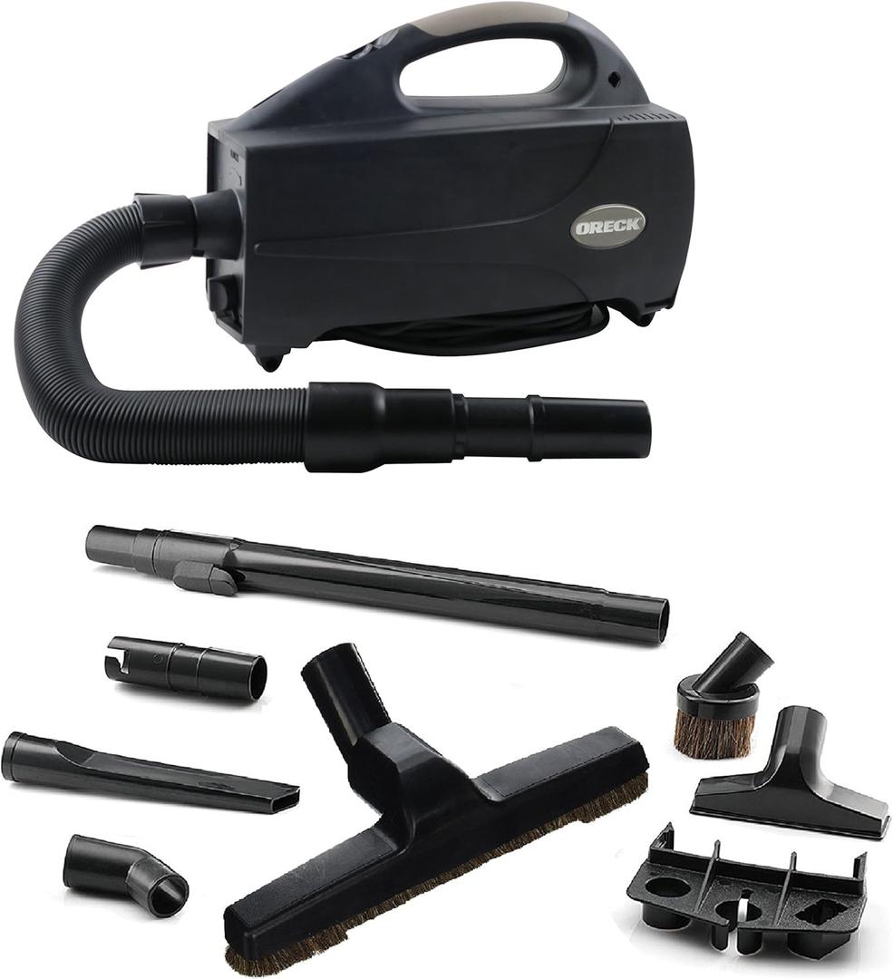 Oreck Compact Canister Vacuum Cleaner, Portable Handheld Vacuum for Carpet and Hard Floors, Lightweight, Powerful Suction with Versatile Tools, Corded Canister Vacuum Cleaners for Home Use Oreck Compact Canister Vacuum Cleaner, Portable Handheld Vacuum for Carpet and Hard Floors, Lightweight, Powerful Suction with Versatile Tools, Corded Canister Vacuum Cleaners for Home Use