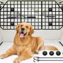 FEED GARDEN Adjustable Dog Car Barrier for SUVs,Vehicles, Trucks, Upgraded Universal-Fit Pet Divider Gate Large Pet Barrier for Cargo Area 36.6" to 60.6" Width Black
