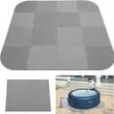 Nisorpa 1/2" Extra Thick Large Hot Tub Mat for Inflatable Tub, 85" Indoor Outdoor Hot Tub Pad Foundation, Waterproof Interlocking Eva Foam Padding Non Slip Pool Spa Flooring Protector Mats Square Grey
