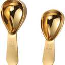 2Pcs Copper Coffee Scoop Stainless Steel Coffee Scoops 1 Coffee Tablespoons (15ML), Measuring 2 Tablespoons (30ml) Coffee Measuring Spoons for Tea, Sugar