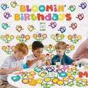 78Pcs Spring Birthday Bulletin Board Kit, Spring Flower Bulletin Board Decorations with Wild Floral Cutouts, Photo Displays Classroom Wall Decor for Back to School Birthdays Preschool Door