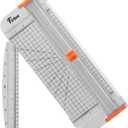 Firbon A4 Paper Cutter 12 Inch Titanium Paper Trimmer Scrapbooking Tool with Side Ruler for Craft Paper, Coupon, Label, Cardstock (White)