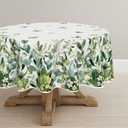 Horaldaily Spring Summer Tablecloth 70x70 Inch Round, Eucalyptus Floral Table Cover for Party Picnic Dinner Decor (Green)