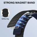Double Sided Wearable Magnetic Band Compatible with Apple Watch Band 42mm(Series 10/11) 41/40/38mm for Men Women, Soft Silicone Strap for iWatch SE Series 11 10 9 8 7 6 5 4 3, Dark Blue-Black