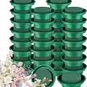 Hahood 32 Packs Floral Foam Rounds in Bowls DIY Flower Arrangement Kit Green Round Wet Flower Foam Blocks for Fresh and Artificial Flowers Arrangements, Birthday Wedding Party Decors