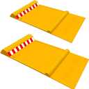 HOXWELL 2 Pack Parking Mats for Garage Floors, 21.6" x 11" x 1.9" Heavy Duty Garage Car Parking Mat with High Visibility, Wheel Stops for Car Truck Indoor Outdoor, Yellow