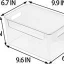 2 x Clear Plastic Storage Bin with Lid, Stackable Storage Boxes Organizing Bin for Pantry, Kitchen, Cabinets, Wardrobe, Closet, Dresser, Bathroom Storage and Organization (2pc-10x6.7x5.3)