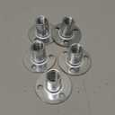 5-Pack M12x25mm T-Nuts Zinc Plated Carbon Steel Tee Nut 3-Hole Round Base Weld Nuts Through Hole Furniture Hardware Flange Insert Female Thread Silver