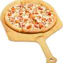 Mimiuo Natural Bamboo Pizza Peel - 12 Inch Wooden Pizza Spatula for Baking Homemade Pizza Bread and Cutting Fruit Vegs