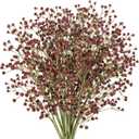10 Pack Baby's Breath Artificial Flowers Bulk 3 Branches Faux Baby Breath Plastic Flowers Fake Gypsophila Flower Arrangement Fake Flowers Bouquet for Wedding Home Decor Fall Beige Brown Baby Breath