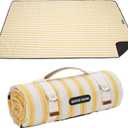 G GOOD GAIN Picnic Blankets Waterproof - Extra Large Outdoor Blanket Sand Free Foldable with Carry Strap for Beach, Camping, Park Grass, Hiking, Travel, Concerts, Indoor(Bumblebee)