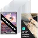 Rainmae 25 Pack 6" x 9" Jumbo Card Sleeves, Rigid Photocard Protectors for Oversized Trading Cards Sheet Protectors, Paper Sleeves Jumbo Sports Cards Sleeves Hard Plastic Document Holder Protector