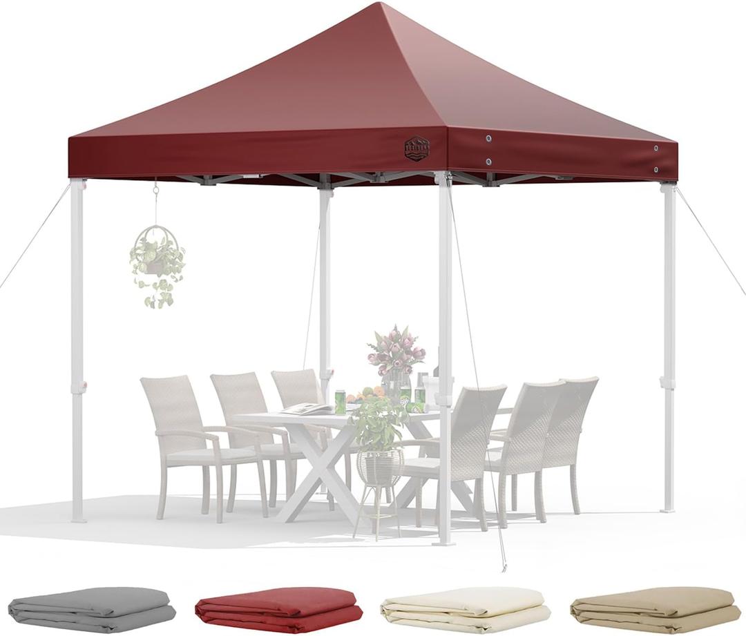 Replacement Canopy Top for Pop Up Canopy Tent,Heavy Duty 600D Oxford Fabric Outdoor Tent Cover (Burgundy,10x10 TOP ONLY)