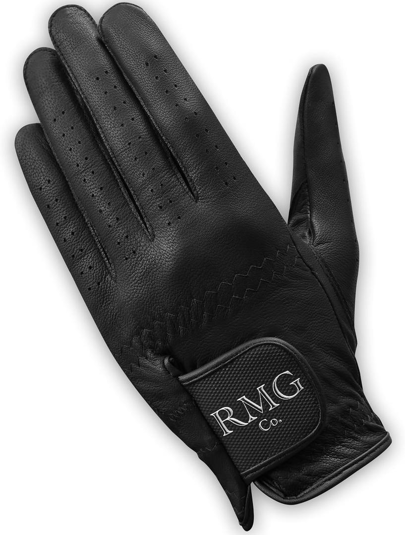 Premium Leather Black Golf Glove for Men | Right Hand (Medium)