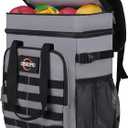 Insulated Cooler Backpack, 35 Can / 25L Large Camping Backpack for Outdoor, Beach, Picnic - Soft Lightweight Leakproof Cooler Backpack for Women and Men (Grey, 25L)