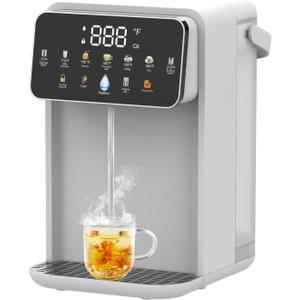 Instant Hot Water Dispenser Countertop for Rapid Heating & Quiet Design Adjustable 7 TEMP & 7 Water Volume Dispense 0.8Gal/3L Removable Water Tank with Carrying Handle BPA Free Fit Kitchen Counter