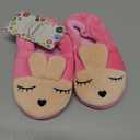 Enteer Baby Girls Cute Cartoon Warm House Slippers with Non-Slip Rubber Sole, Size 7-8 Toddler