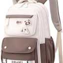 EKUIZAI Brown Rolling Backpack for Boys Kids Trolley Backpack with Wheels Rolling School Bags for Teen Girls