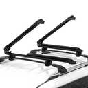Ski & Snowboard Rack for Car Roof with Sliding Extension, Lockable Ski Racks Fits 6 Pairs Skis or 4 Snowboards, Universal for All Types of Cross Bars- Black