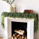 12FT (2 * 6FT) Real Touch Cedar Garland - Lush & Feathery Artificial Pine Garland, Unlit Faux Greenery for Mantle Staircase, Natural Woodsy Charm Christmas Decor Indoor Outdoor