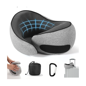 SZXYX Travel Pillows - 100% Pure Memory Foam Neck Pillow for Airplanes, Comfortable Breathable Cover, 360° Support Stowable Pillows for Sleeping, Car, Airport Travel Essentials Dark Grey