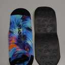 RANDY SUN Unisex Quick-Dry Sand Not Waterproof Barefoot Socks, Breathable Non Slip Beach Pool Shoes for Surf Swim Yoga Protect Against Sunburn (1 Pair Blue Printed Low Cut Size 31)