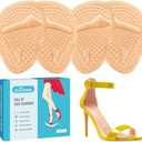 ZUCNANA Metatarsal Pads | 2 Pairs High Heel Inserts | Soft Gel Shoe Inserts for Women | Reusable Ball of Foot Cushions for Women Foot Pain Relief and Comfort | One Size Fits Any (Golden)