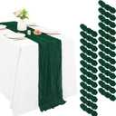 25 Pack Cheesecloth Table Runner 20 x 157 inch Long Boho Gauze Table Runners 13FT Semi Sheer Table Runner for Wedding Decor, Baby Shower, Birthday Party, Banquet (Emerald Green)