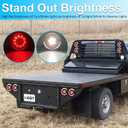 LIGBT 2Pcs 4 Inch Red White LED Round Trailer Tail Lights and Reverse Lights 16LEDs IP67 Waterproof Red Stop Turn Tail Lights and White Backup Lights Kit for Boat Trailer Truck RV