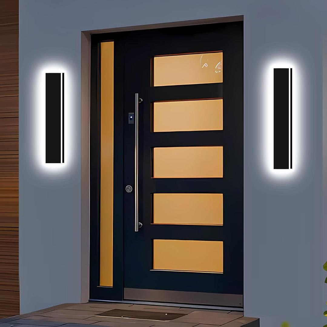 Picico Outdoor Wall Lights Exterior 24IN 2PC,4.33in Wide Dimmable Modern Outdoor Sconce Lighting Fixtures,Contemporary Porch Light,Long LED Outside Garage Lights for Front Door and Entrance