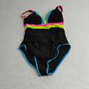 popvil One Piece Swimsuit Women 2025 Tummy Control Neon Color Block Bathing Suit Deep Vneck Tie Back Swim Suits Beach M