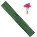 Arlai Pack of 50, Diameter 2mm Dark Green Paper Wrapped Floral stem Wire 16 Inch Floral Stem Wire - DIY Bouquet Stem Wrapping and Crafts