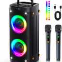 Party Speaker Bluetooth Wireless, Portable Karaoke Speaker with Microphone | Outdoor Speakers Bluetooth with RGB Lights, 12H Playtime, TWS Pair, Large Bluetooth Speaker for Backyard, Camping, Home Party