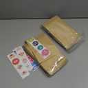 100 PCS Stand Up Pouches, 4.7 x 7.8 inch Kraft Paper Food Bags with Clear Window, Reusable Zipper Food Storage Bags Resealable Pouches for Foods, Coffee Beans, Snacks