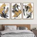 Large Painting Wall Art, Brown Black Graffiti Canvas Prints, 16"X24"X3