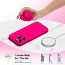Upgraded Magnetic Phone Grip, Liquid Silicone Soft and Portable, Removable Finger Loop Ring Grip Holder for iPhone, Strong Magnetic Attraction, Compatible with MagSafe Phone Case, Neon Pink
