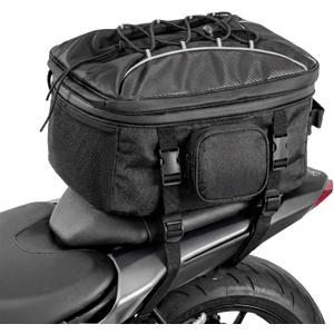 FOCHIER Fully Waterproof Motorcycle Dry Bag, 23L-34L Expandable Universal Tail Bag & Side Saddle Pannier, Roll-Top Rear Rack Trunk Storage, Heavy Duty Motorbike Luggage Accessories (Black), 34 liters